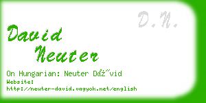 david neuter business card